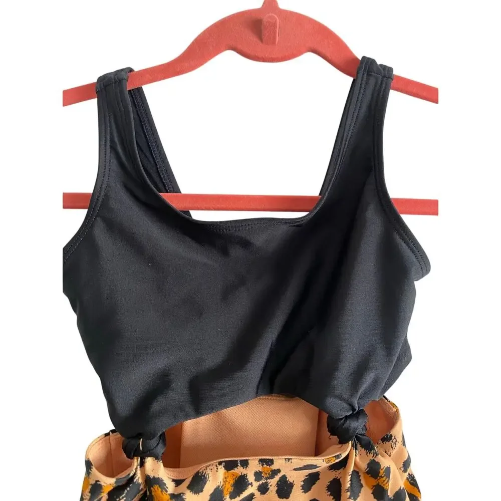Leopard one piece swimsuit